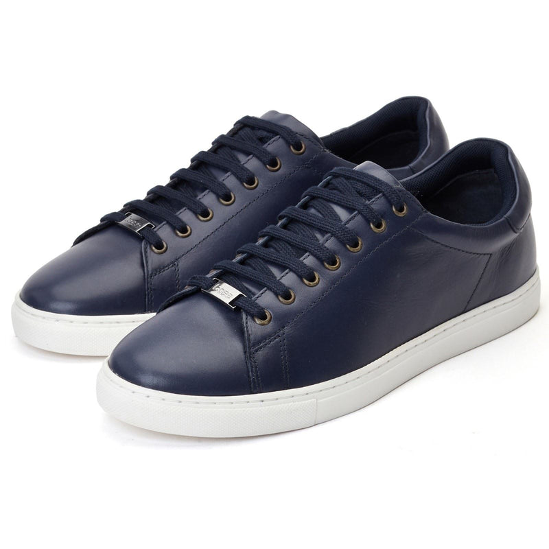 Base London Tucker Leather Men's Navy Sneakers