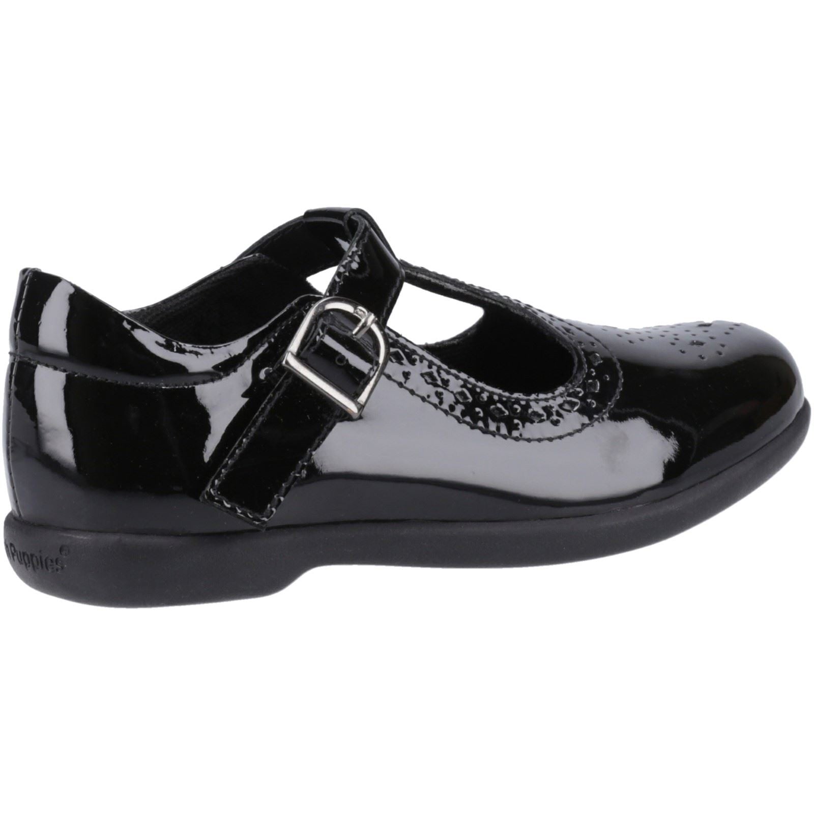 Hush Puppies Britney Patent Senior Leather Girls's Black Shoes