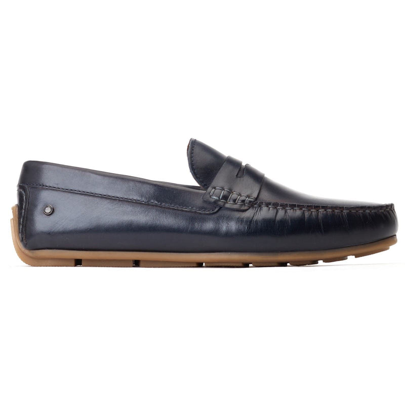 Base London Collins Leather Men's Navy Standard Loafers