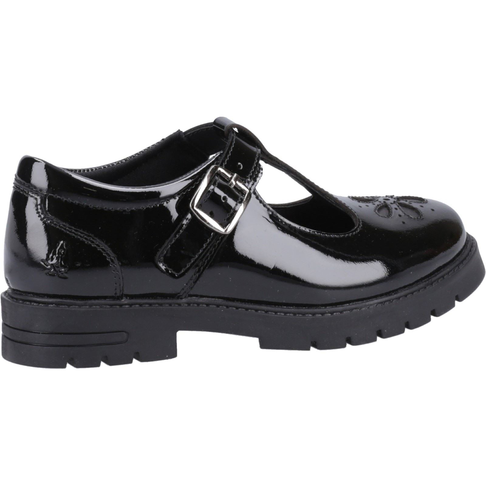 Hush Puppies Fiona Patent Senior Leather Girls's Black Shoes
