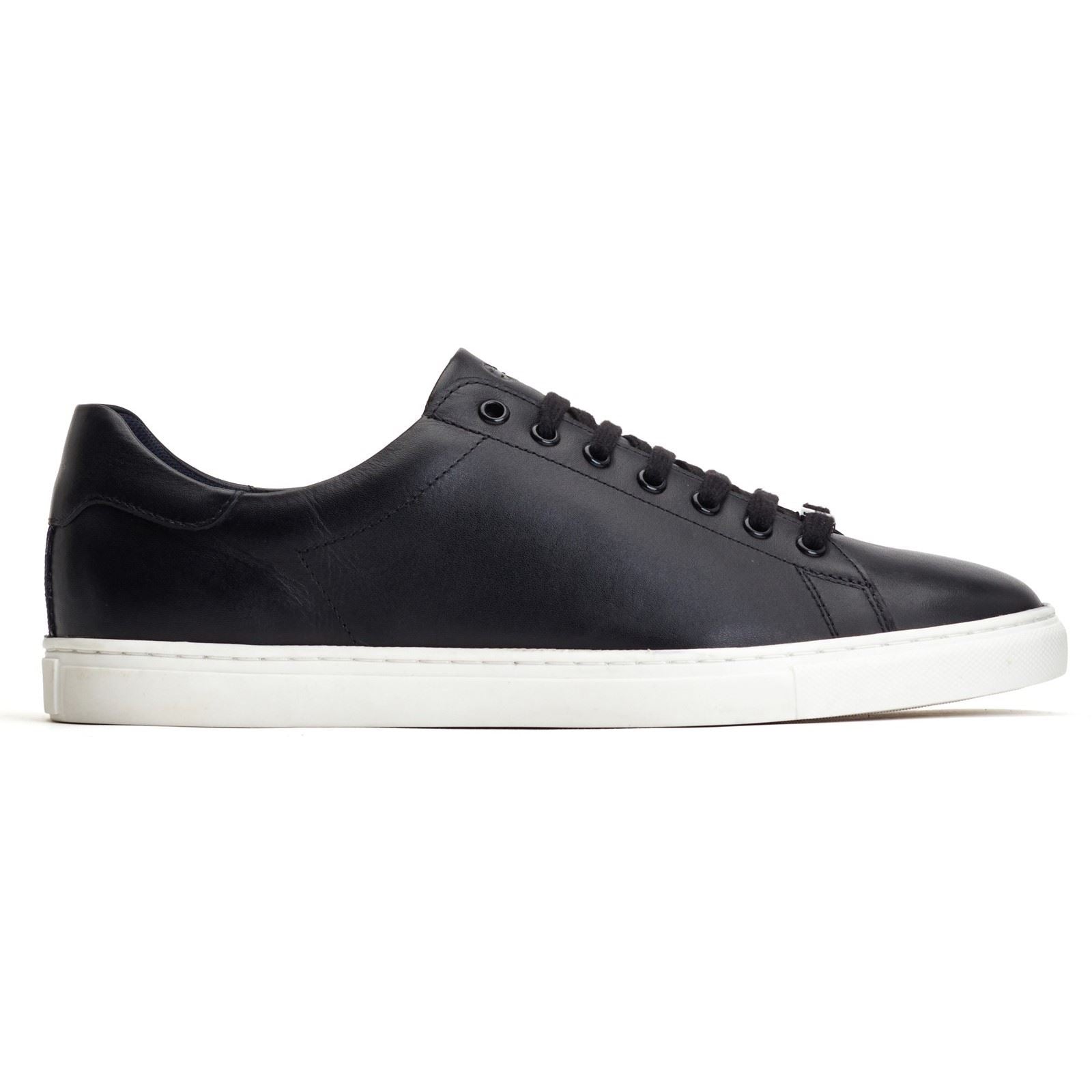 Base London Tucker Leather Men's Black Sneakers