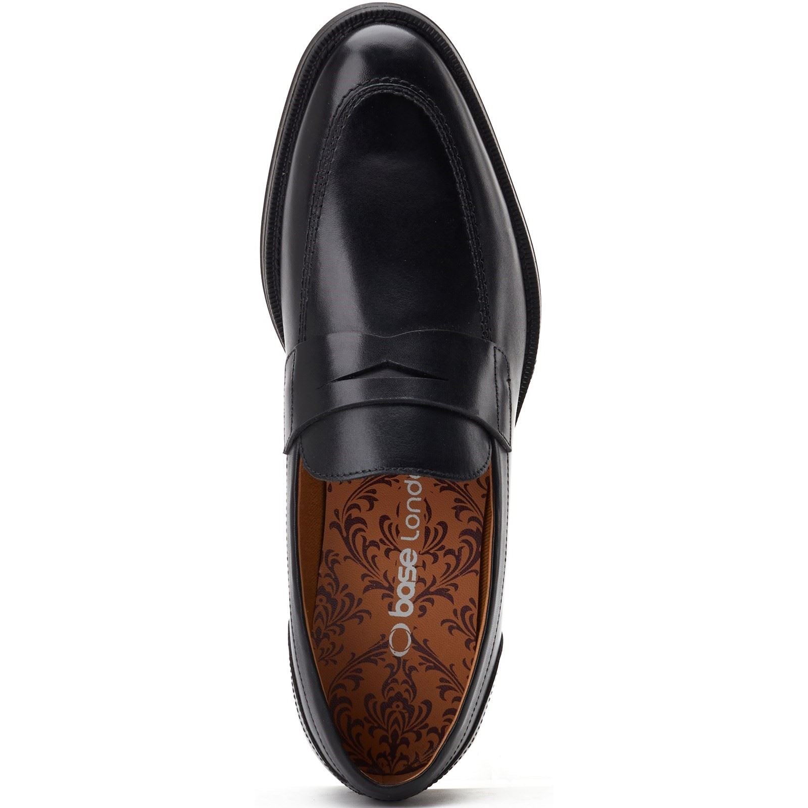 Base London Kennedy Leather Men's Black Slip-On Shoes