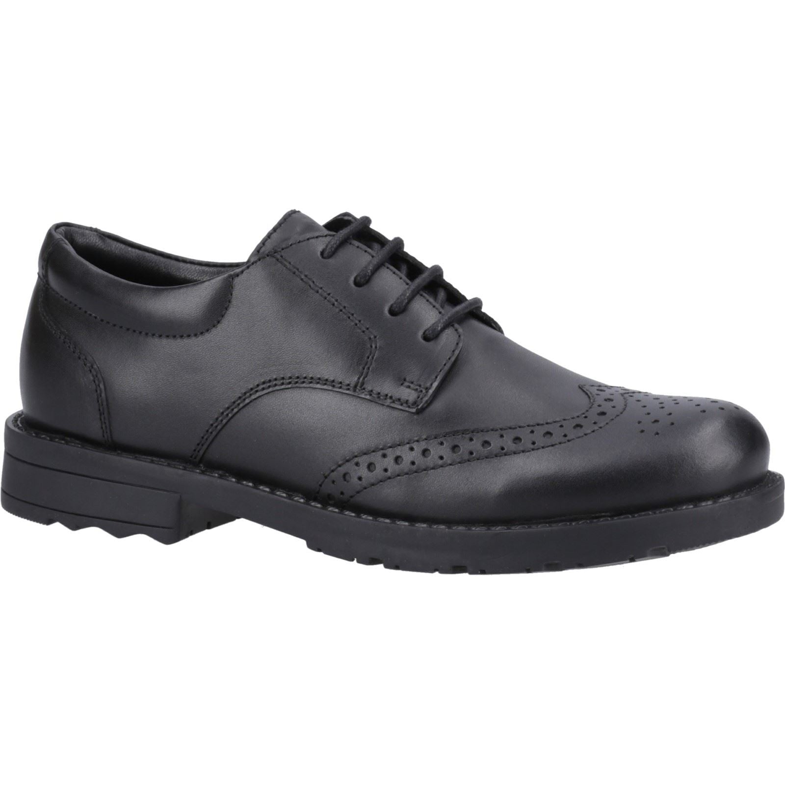 Hush Puppies Brian Senior Leather Boys's Black Brogues