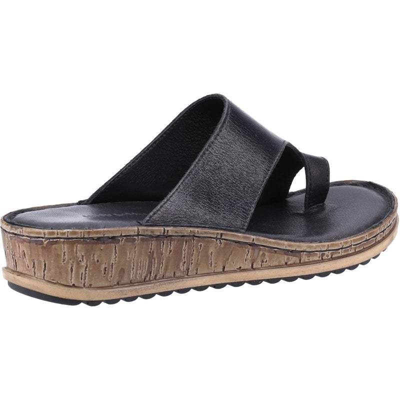 Hush Puppies Elissa Toepost Suede Women's Black Sandals
