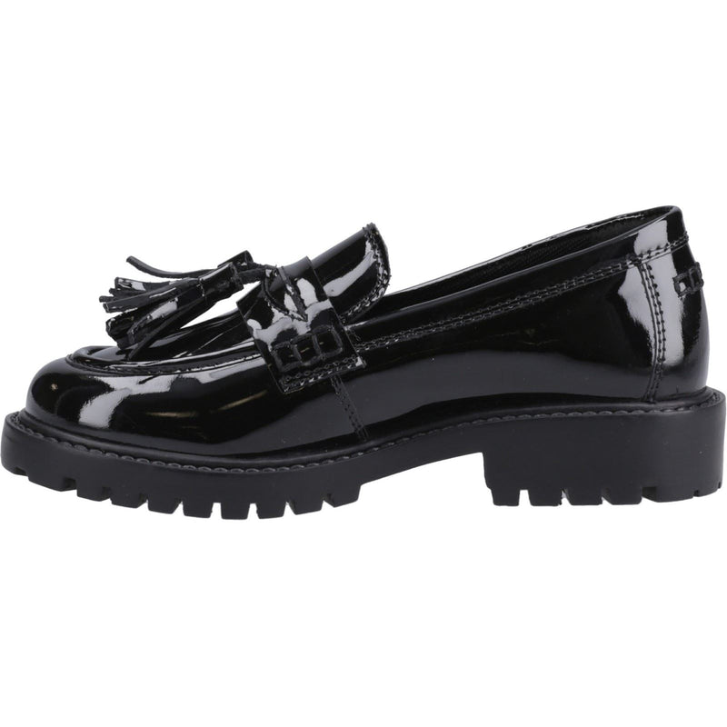 Hush Puppies Abigail Patent Senior Leather Girls's Black Loafers