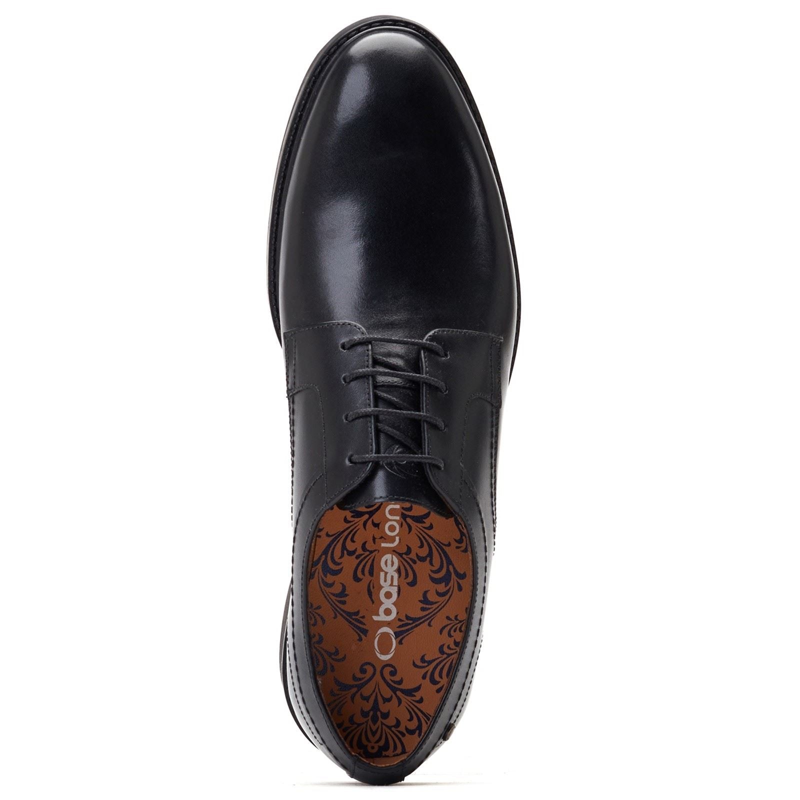 Base London Drake Waxy Leather Men's Black Derby Shoes