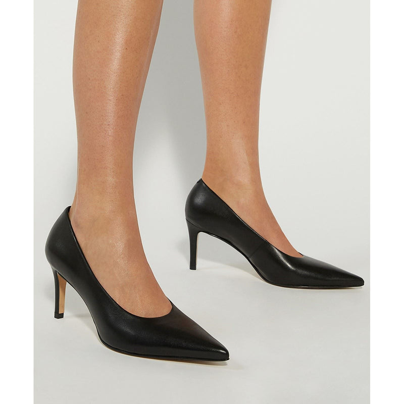 Dune Aspiring Leather Women's Black Heels