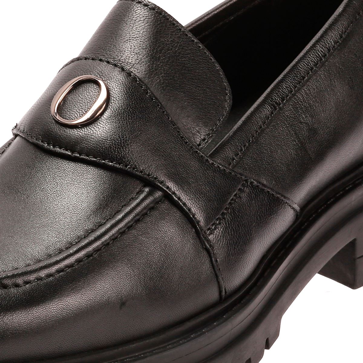 Osprey London The Greenwich Leather Women's Black Loafers