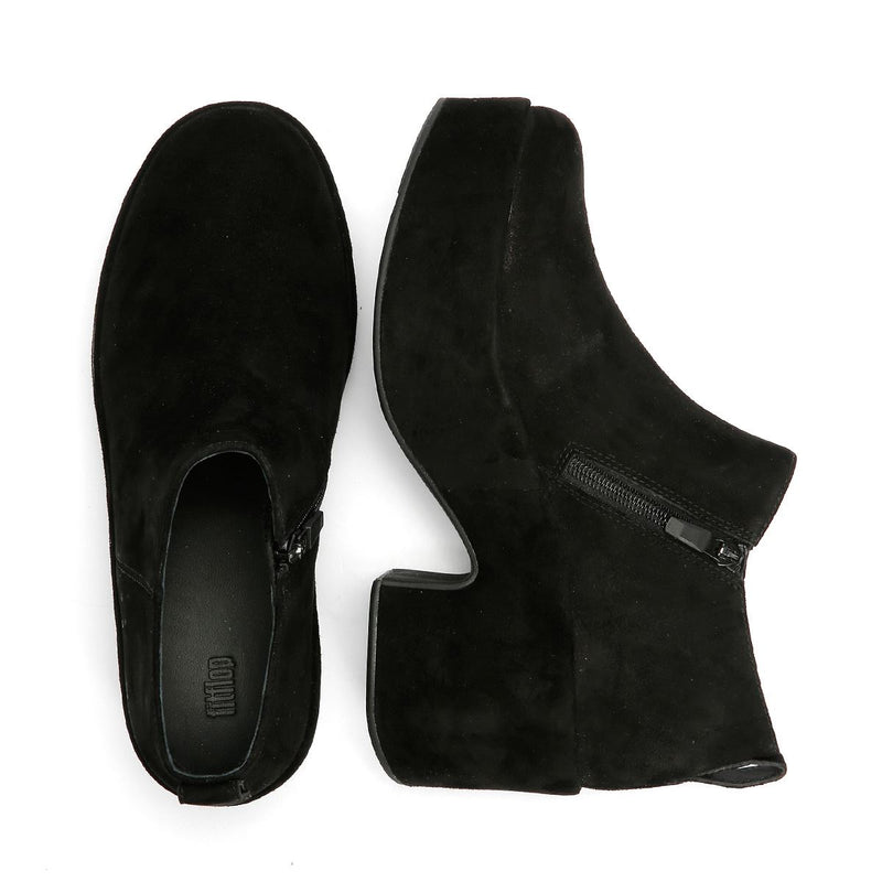 FitFlop Platfforms Heeled Short Suede Women's Black Boots