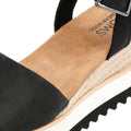 TOMS Diana Leather Women's Black Sandal Wedges