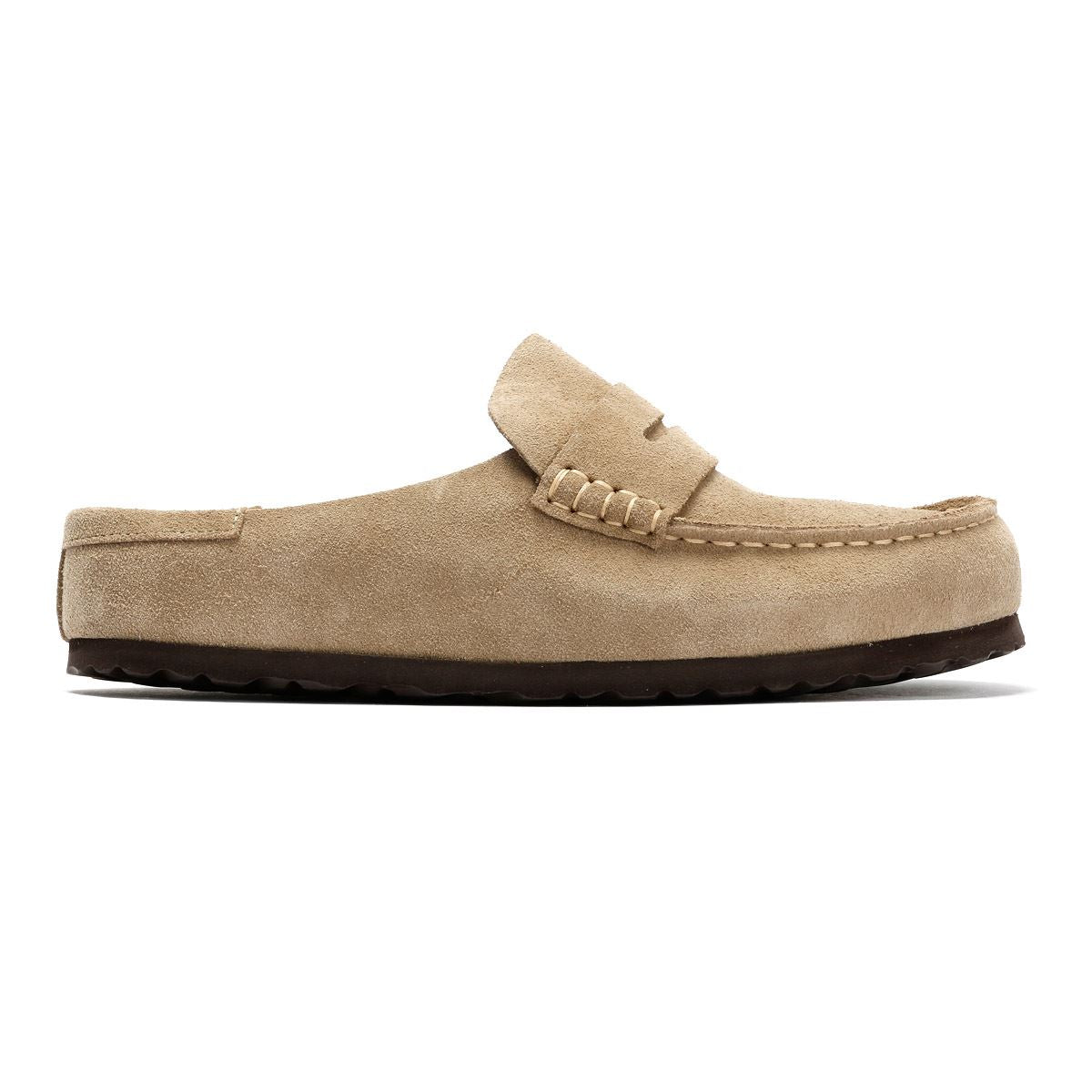 Birkenstock Naples Suede Taupe Regular Clogs