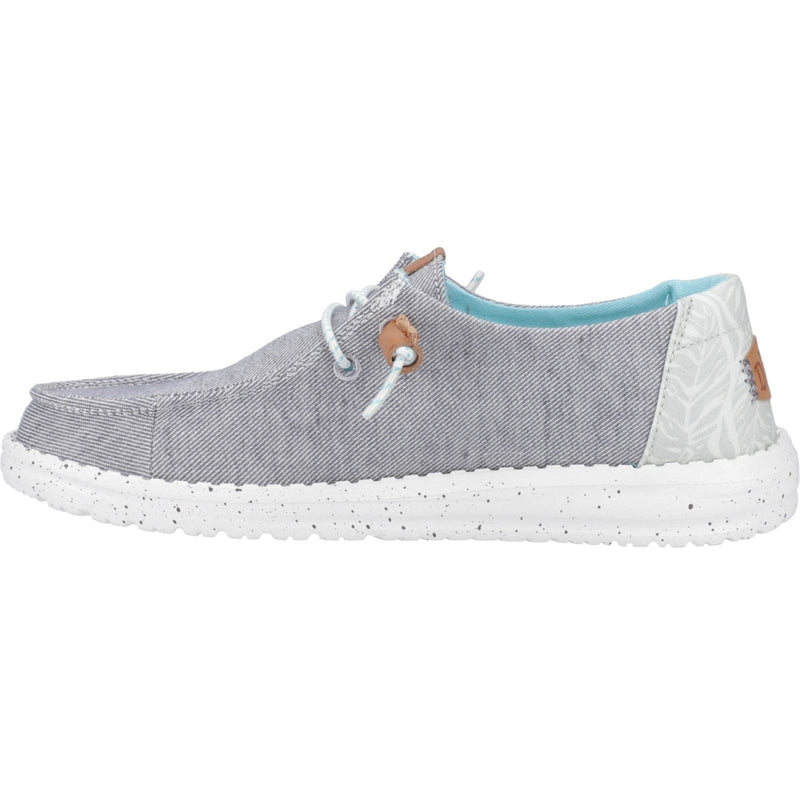 HEYDUDE Wendy Heathered Slub Tropical Linen/Lyocell/Cotton Women's Grey Loafers