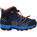 Hi-Tec Blackout Mid Synthetic Soft Shell Boys's Navy/Orange/Lake Blue Hiking Boots