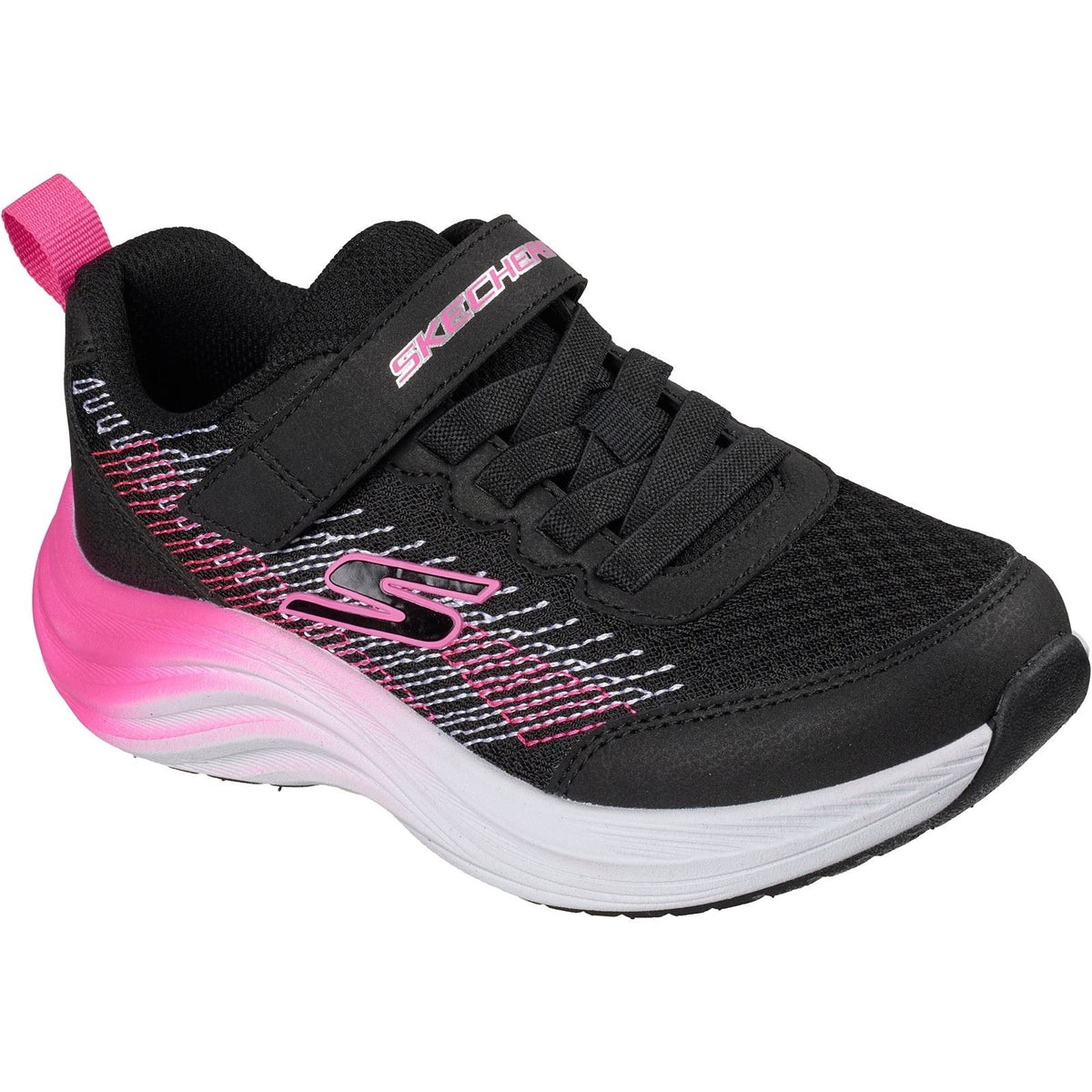 Skechers Elite Sport Pulse Girl's Black/Hot Pink Trainers