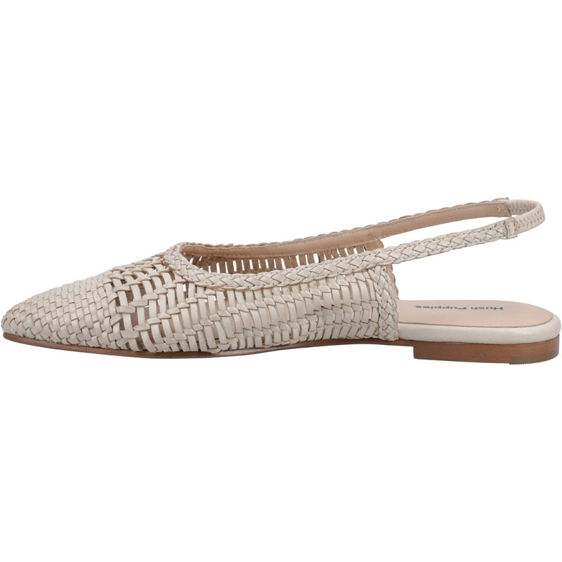 Hush Puppies Dalia Woven Leather Women's Cream Flats