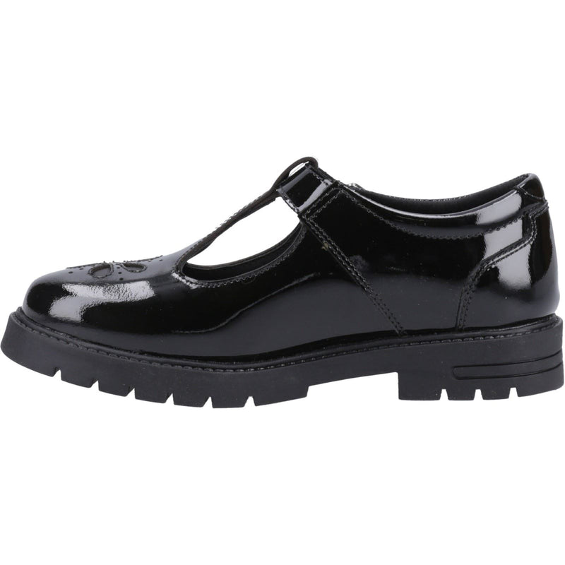 Hush Puppies Fiona Patent Senior Leather Girls's Black Shoes