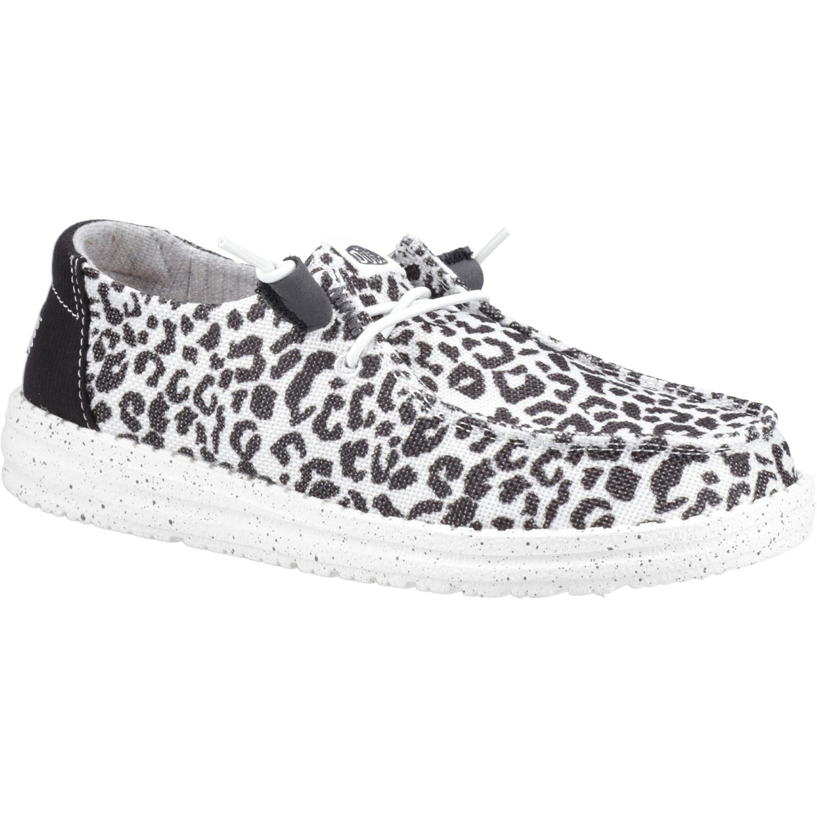 HEYDUDE Wendy Leopard Cotton Blend Women's Black/Grey Shoes