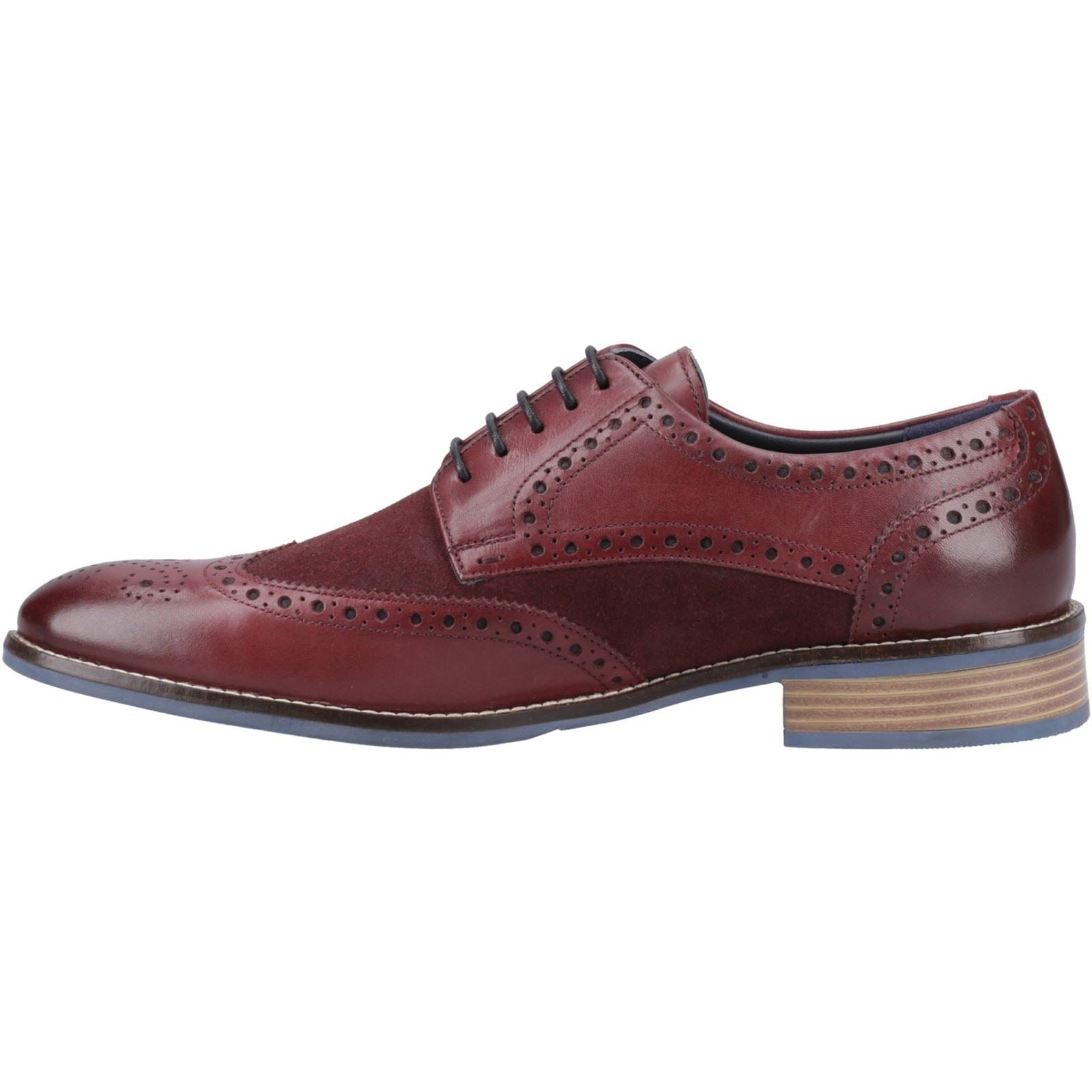 Hush Puppies Dustin Leather/Suede Men's Burgundy Brogues Shoes
