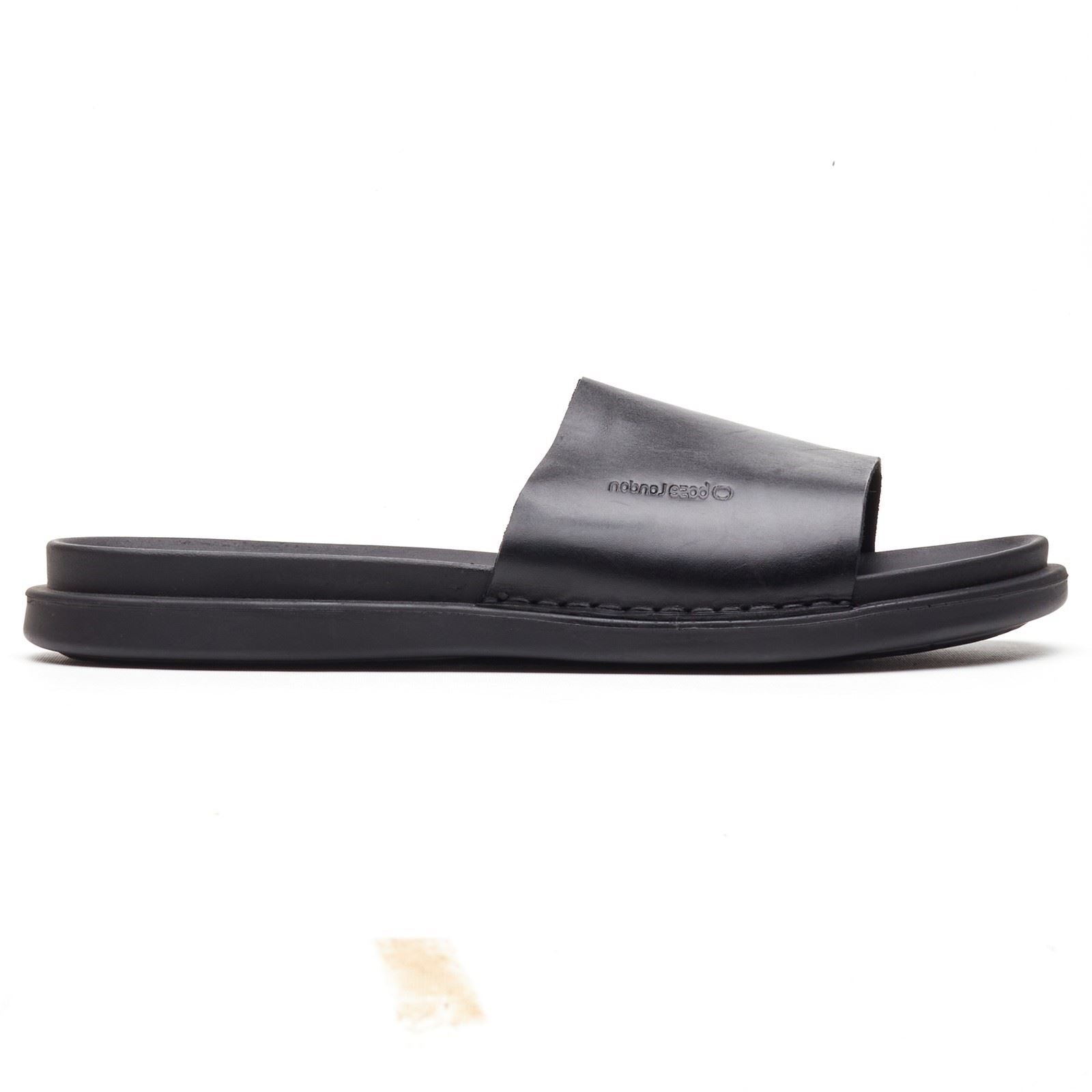 Base London Albany Leather Men's Black Slides