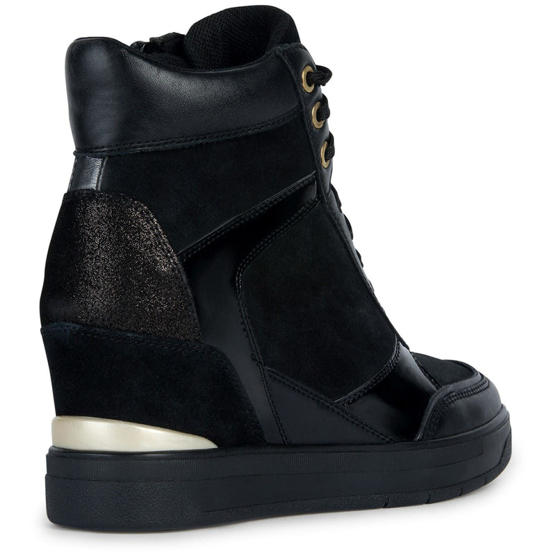 Geox D Maurica Leather Women's Black Sneakers