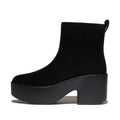 FitFlop Platfforms Heeled Suede Women's Black Ankle Boots