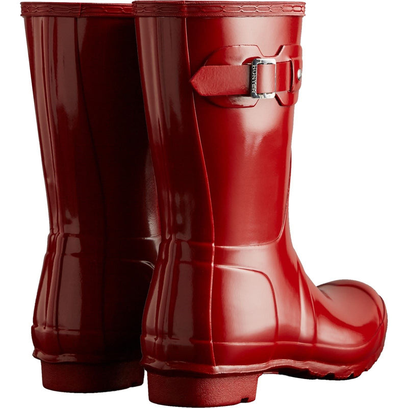 Hunter Original Short Gloss Rubber Women's Military Red Wellington Boots