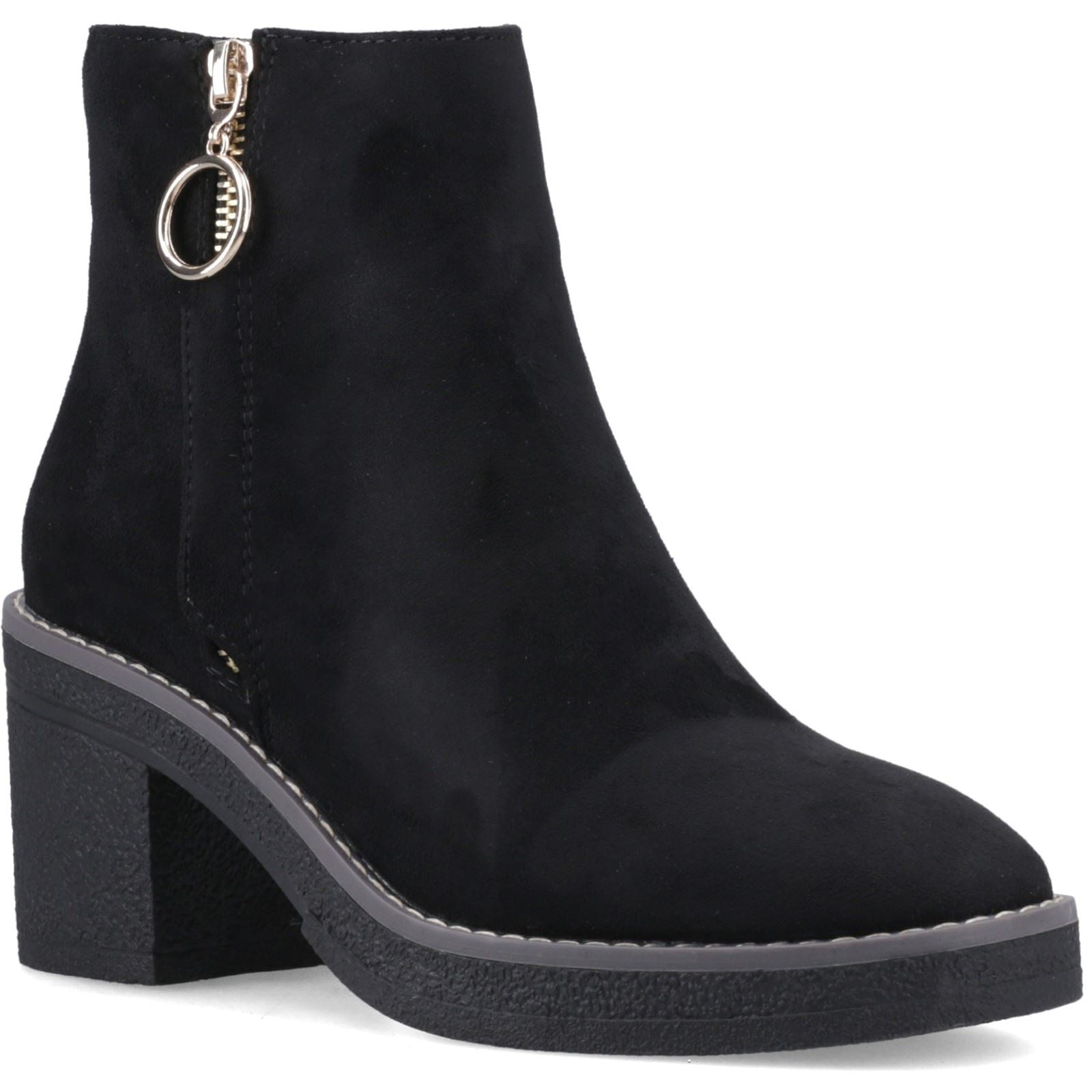 ONLY BABETTE Polyurethane Women's Black/Gold Heeled Ankle Boots