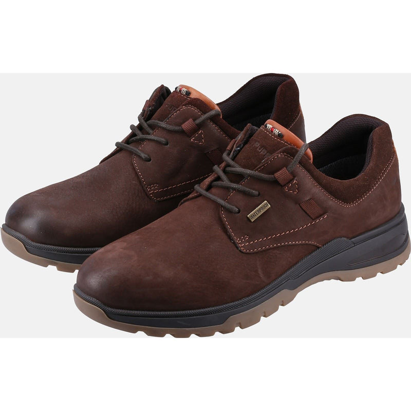 Hush Puppies Pele Leather Men's Brown Nubuck Lace-Up Shoes
