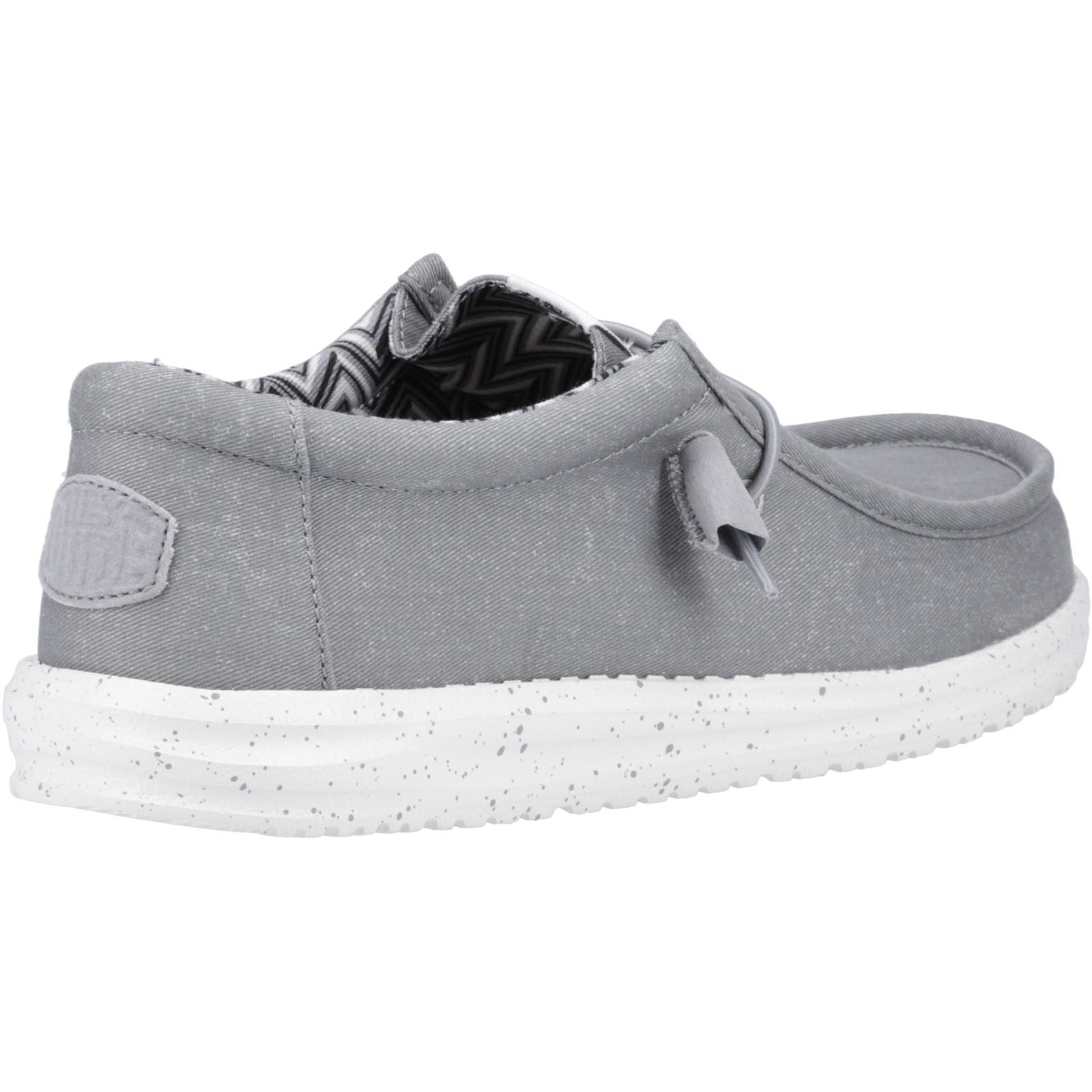 HEYDUDE Wally Canvas 100% Cotton Men's Light Grey Shoes
