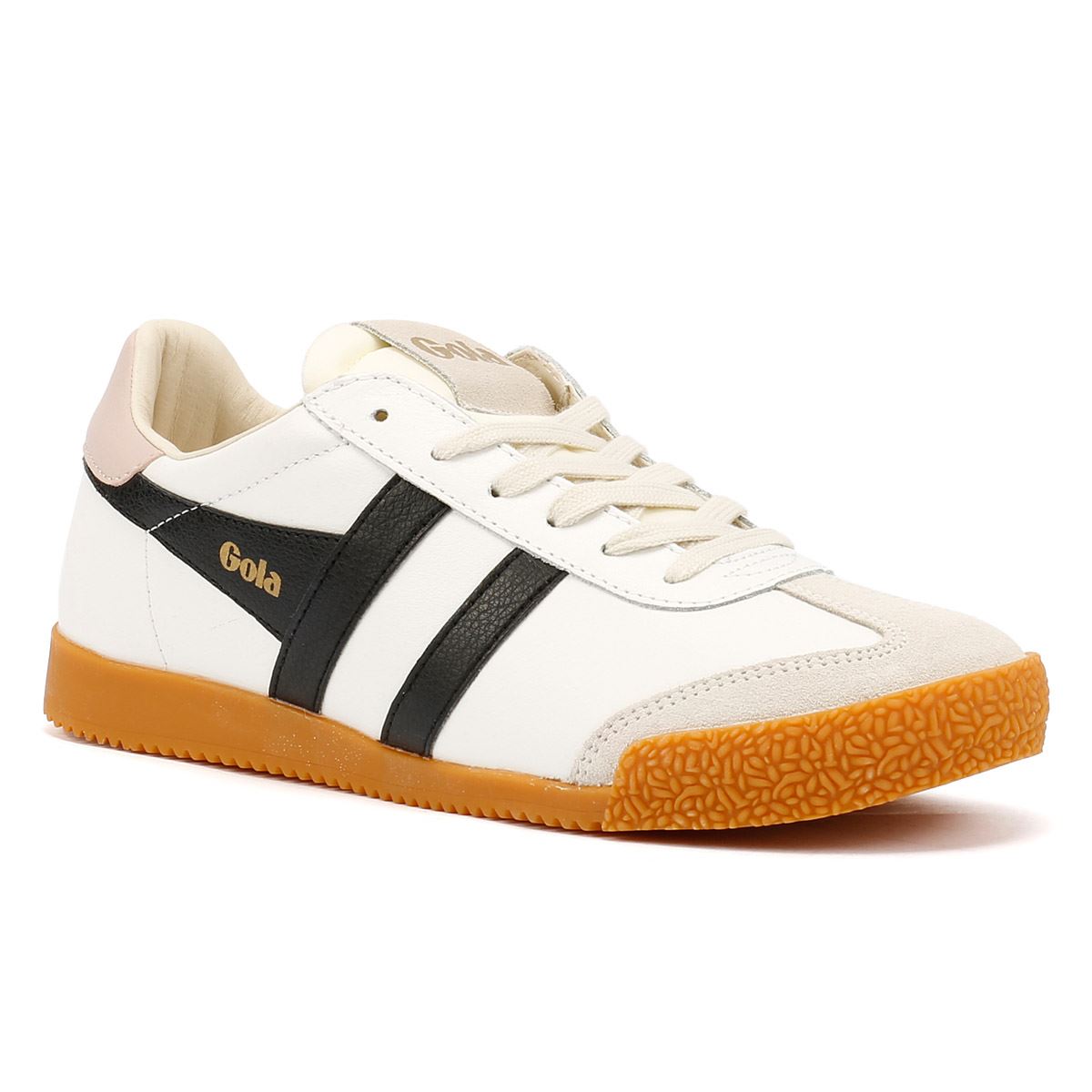 Gola Elan Leather Women's White/Black/Chalk Pink Sneakers