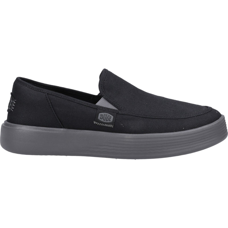 HEYDUDE Sunapee Canvas 100% Cotton Men's Black/Charcoal Loafers
