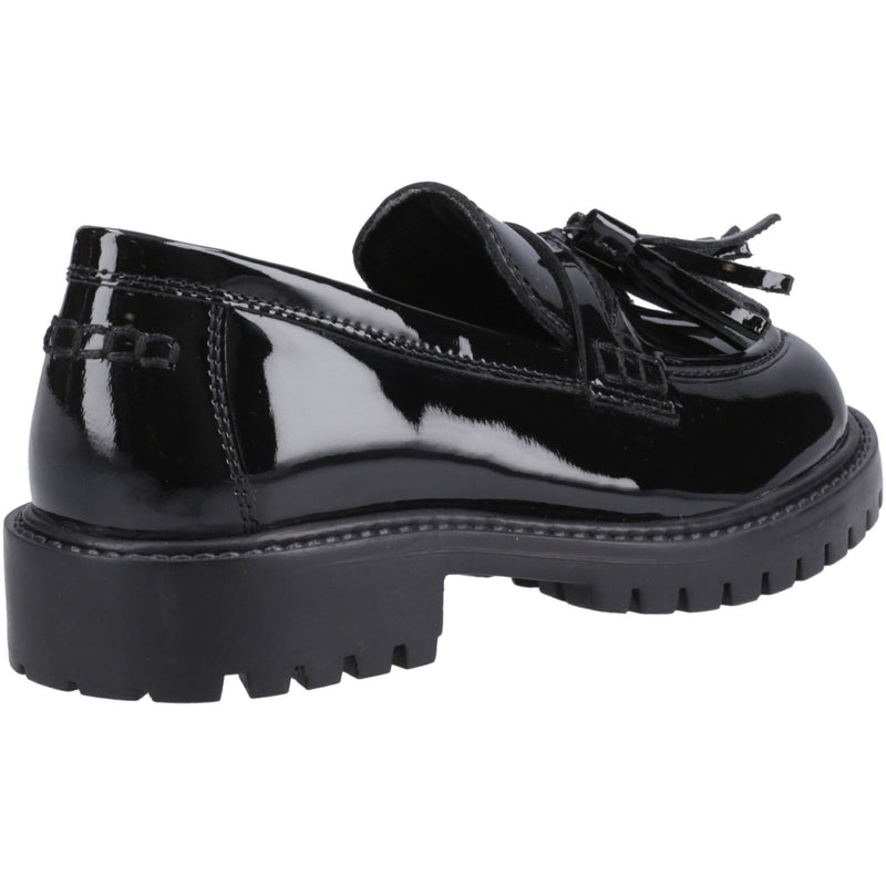 Hush Puppies Abigail Patent Senior Leather Girls's Black Loafers