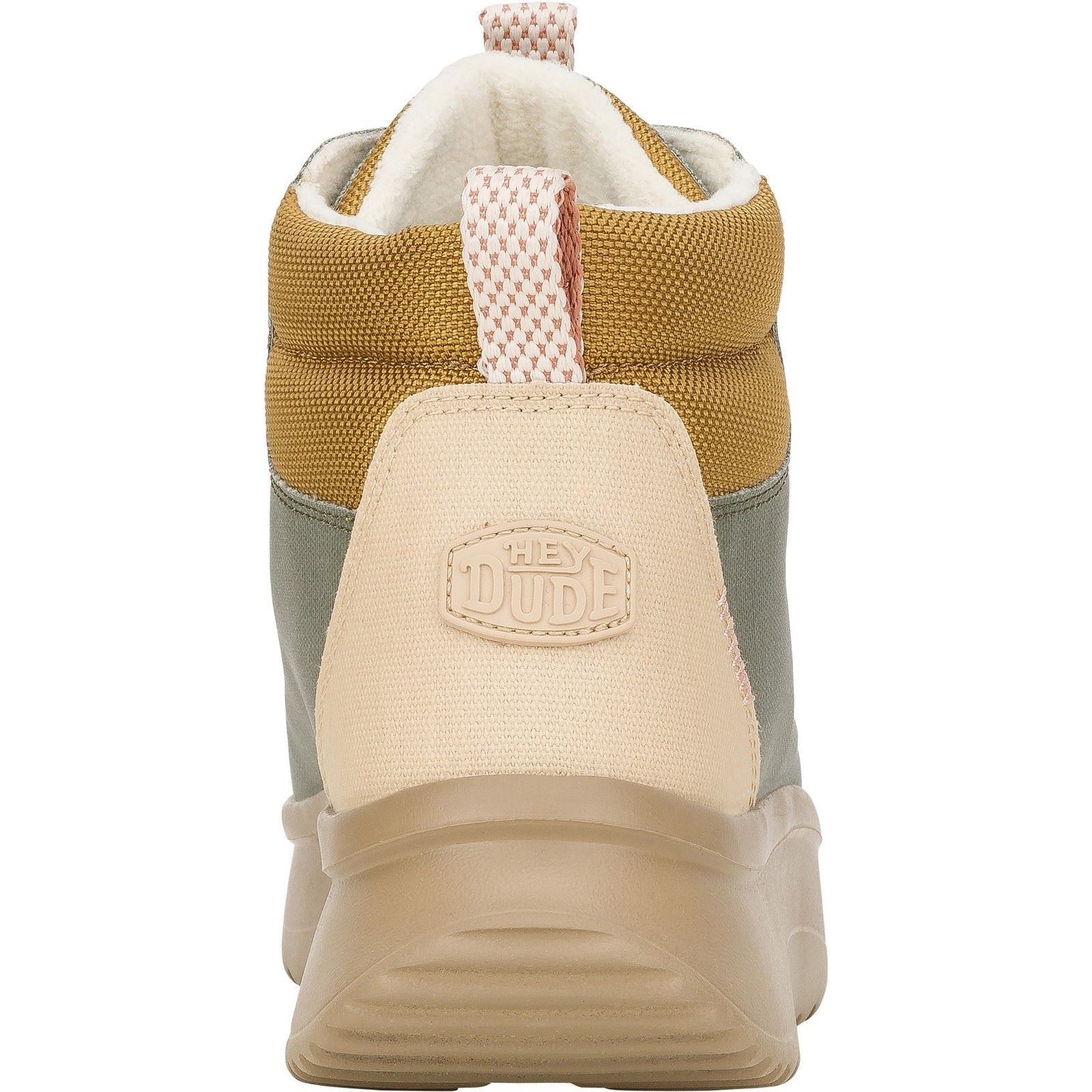 HEYDUDE Wendy Peak Apres PU Coated Canvas Women's Olive Boots