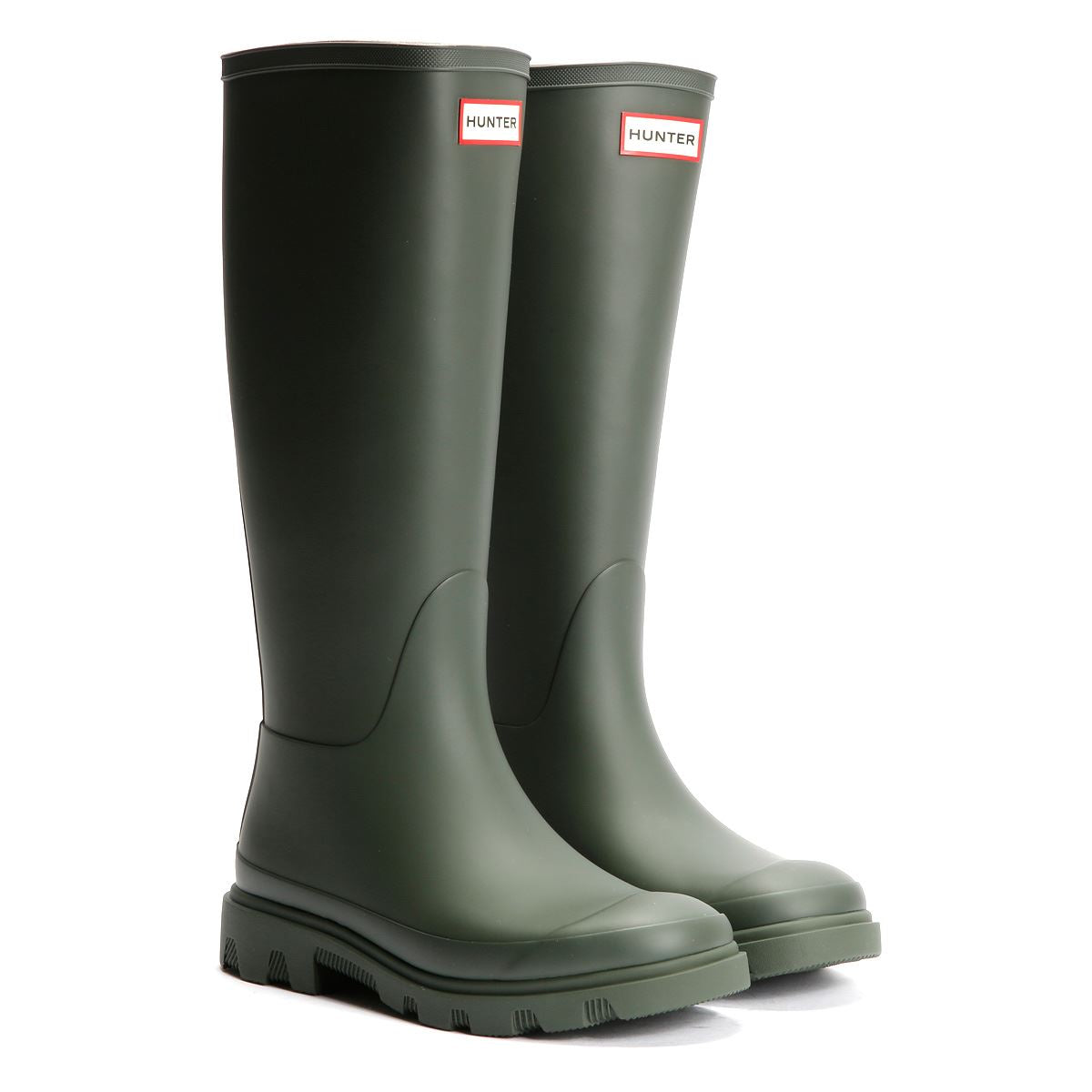 Hunter Downpour Tall Rubber Women's Olive Wellington Boots