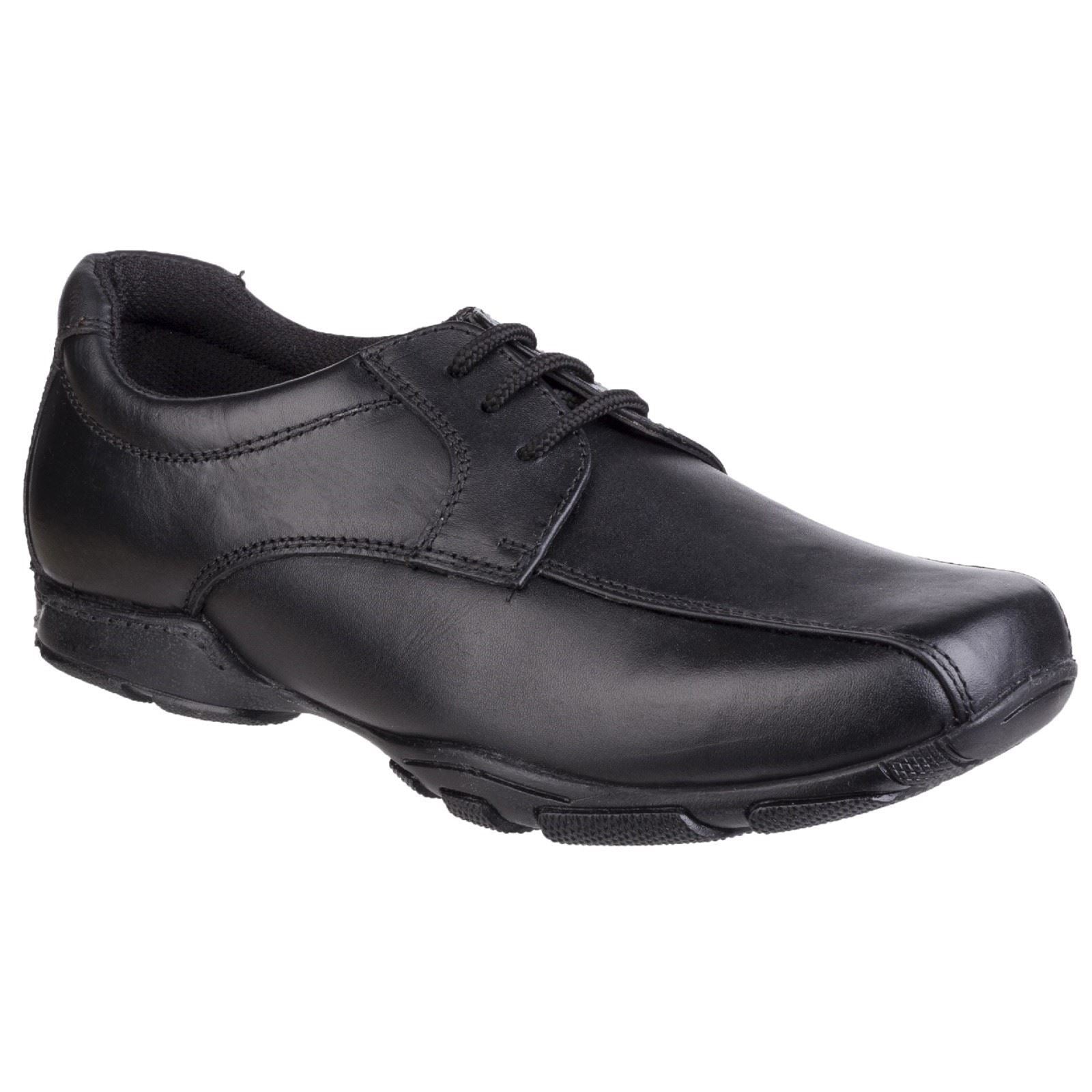 Hush Puppies Vincente Youth Boys Black Leather Loafers