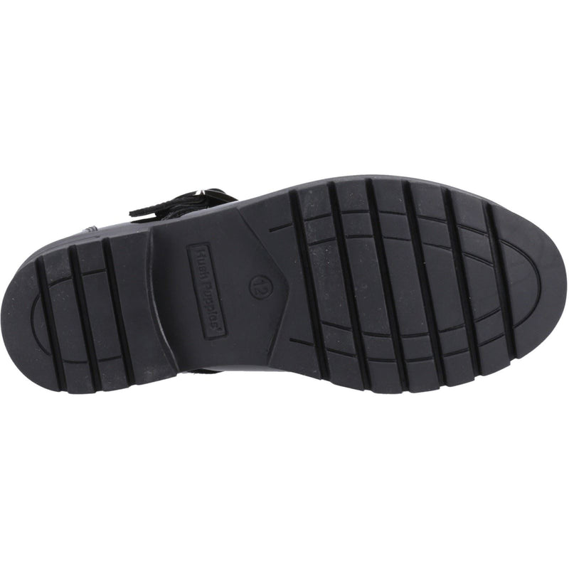 Hush Puppies Fiona Patent Senior Leather Girls's Black Shoes