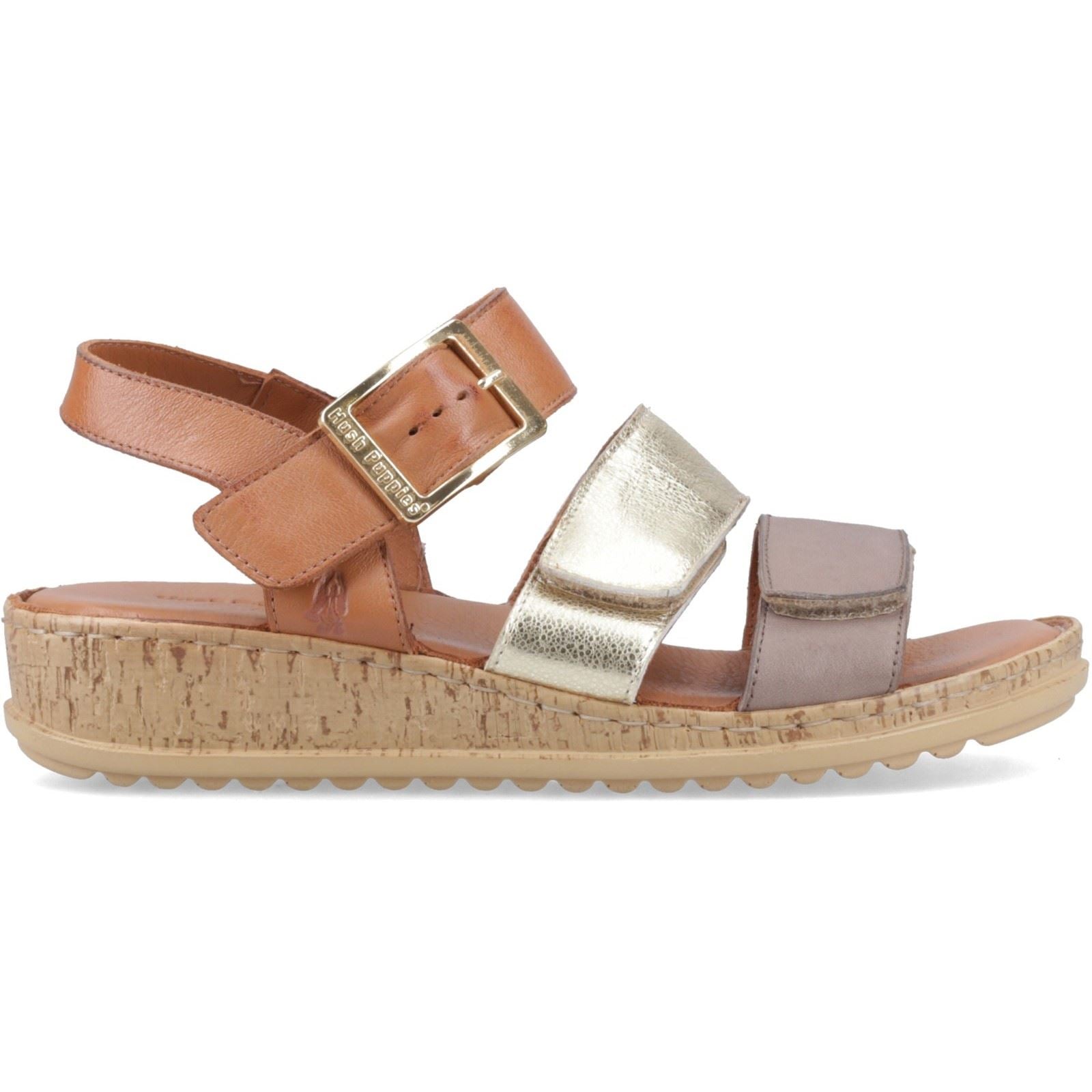 Hush Puppies Eliana Leather Women's Gold Sandals