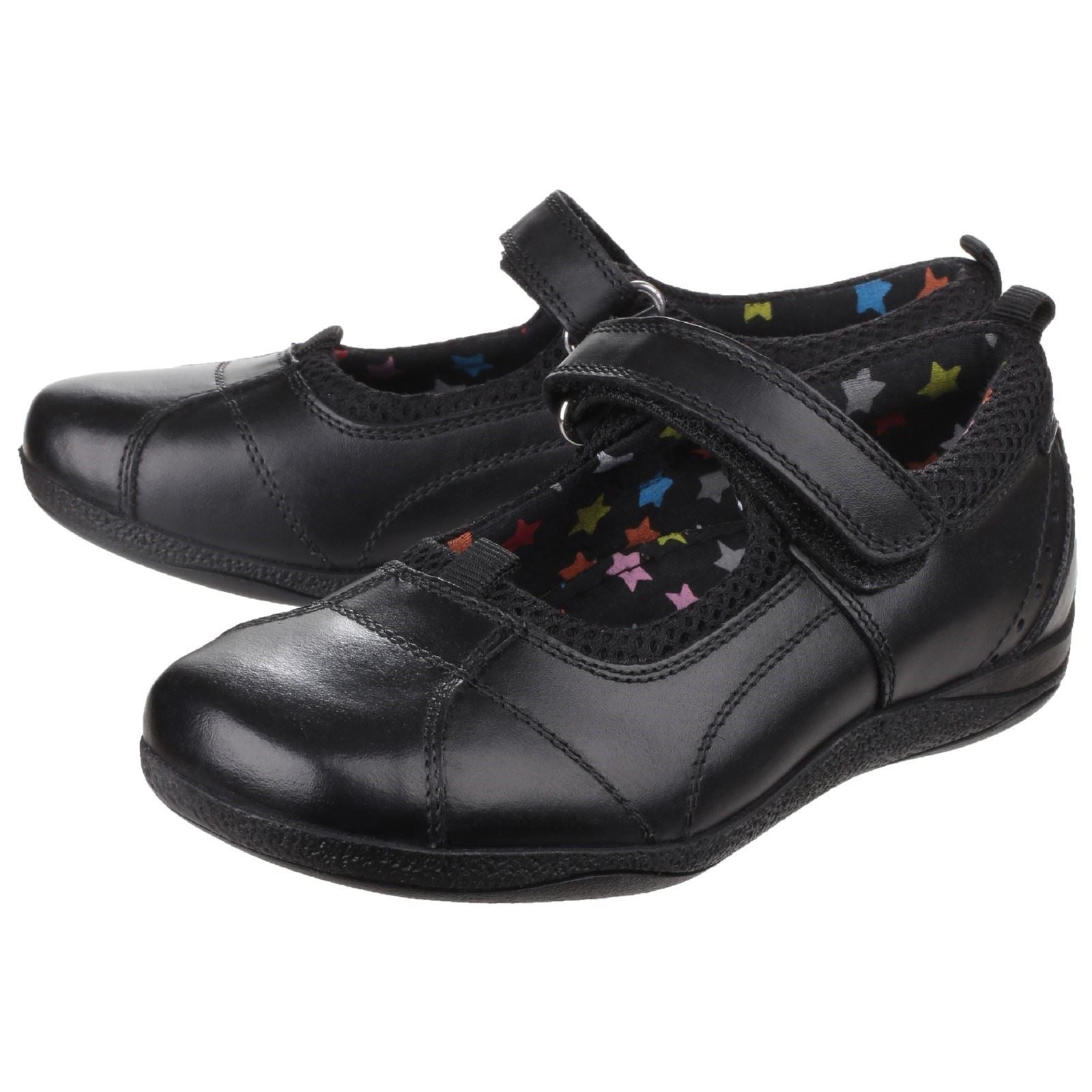 Hush Puppies Cindy Youth Girls Black Leather Shoes
