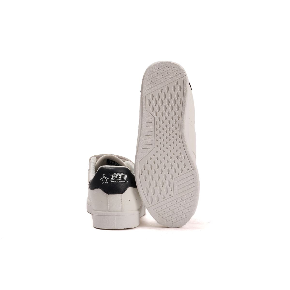 Penguin Junior Marble White/Navy Sneakers