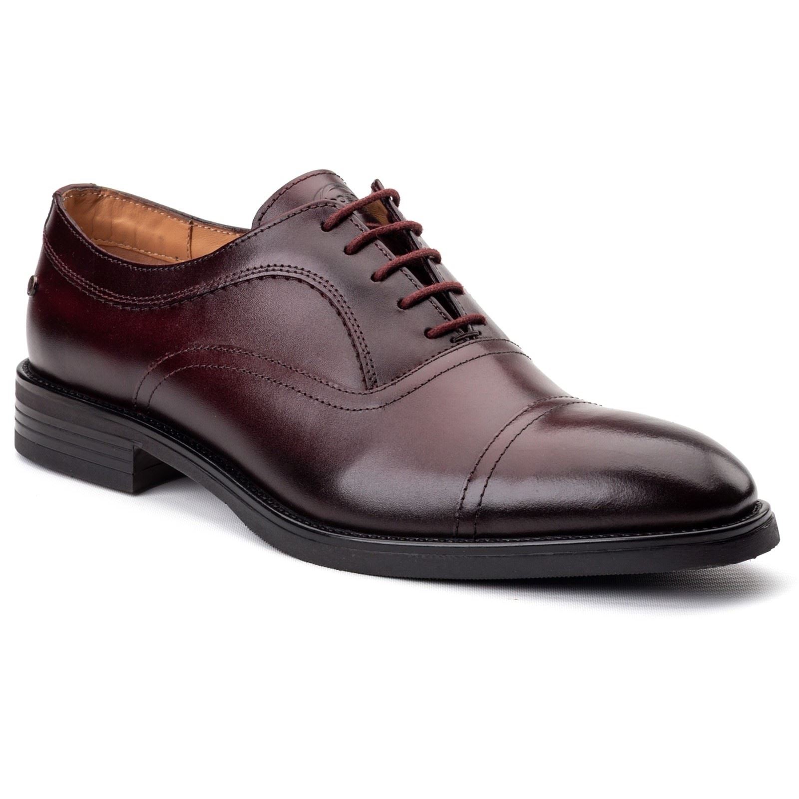 Base London Lapel Leather Men's Bordo Oxford Shoes