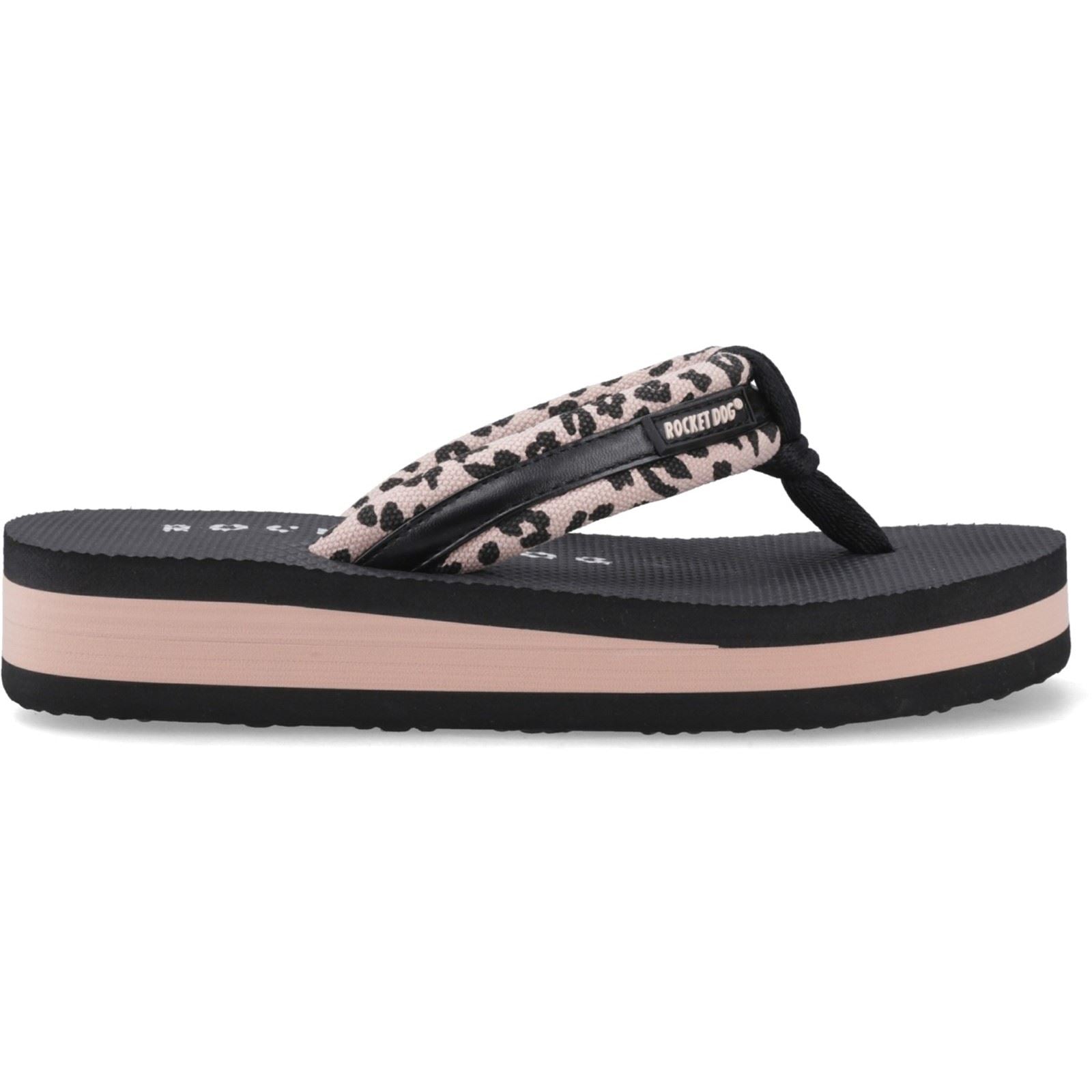 Rocket Dog Monica Leon Leopard Textile Women's Light Pink Espadrilles