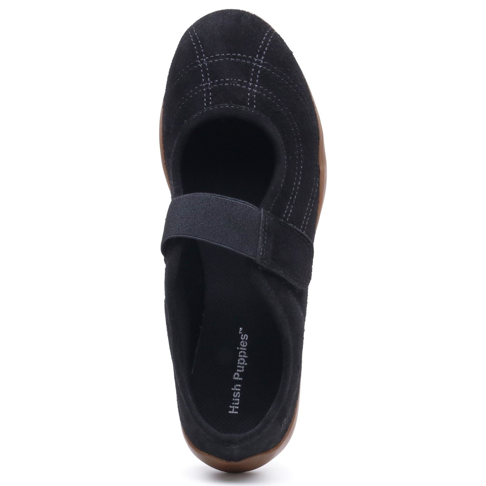 Hush Puppies Juno Suede Sneakerina Leather Women's Black Flats