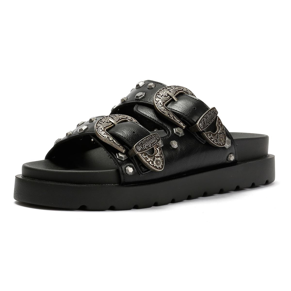 Buffalo Raya Ari West Leather Women's Black Sandals