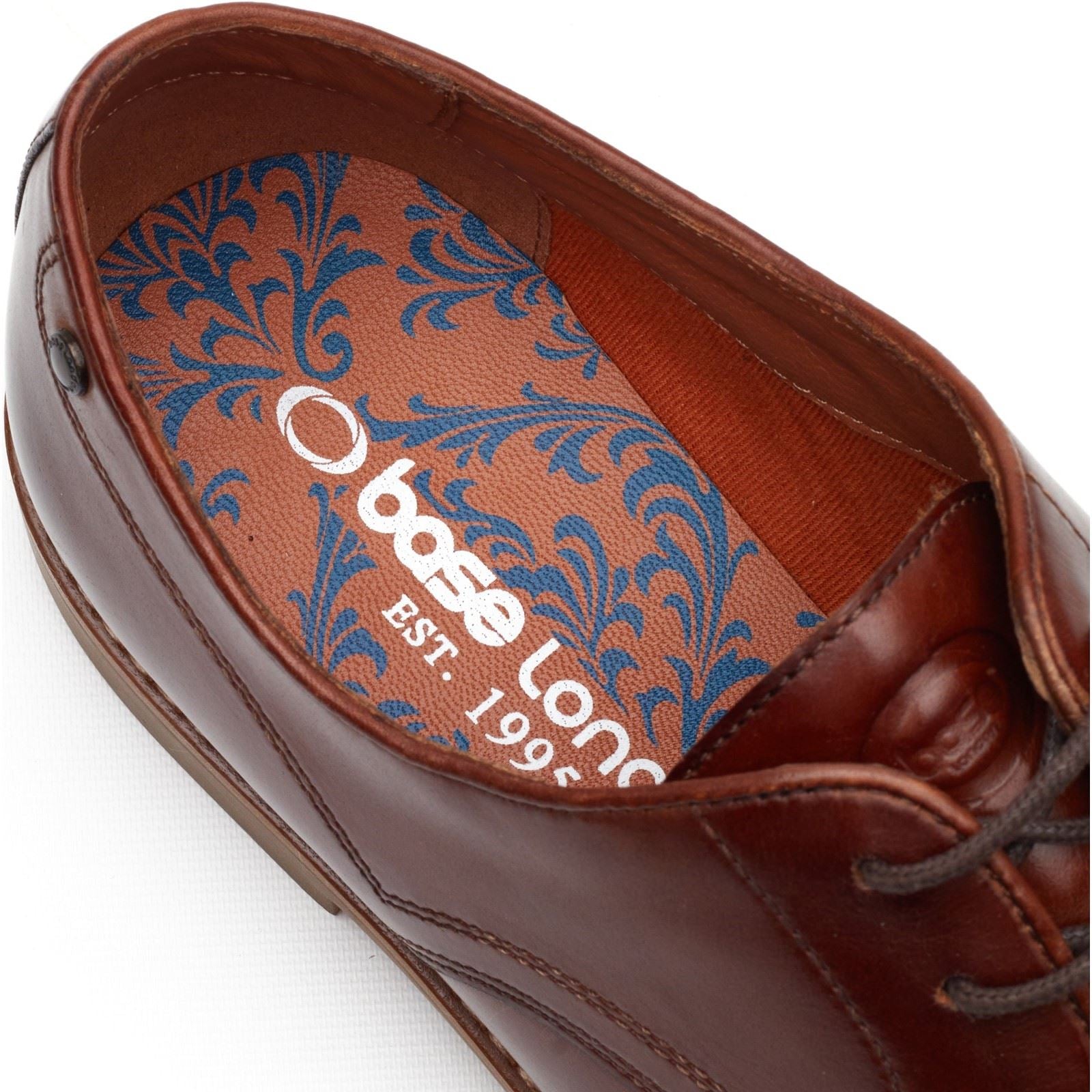 Base London Strand Lace Up Leather Men's Burnt Tan Lace-Up Shoes