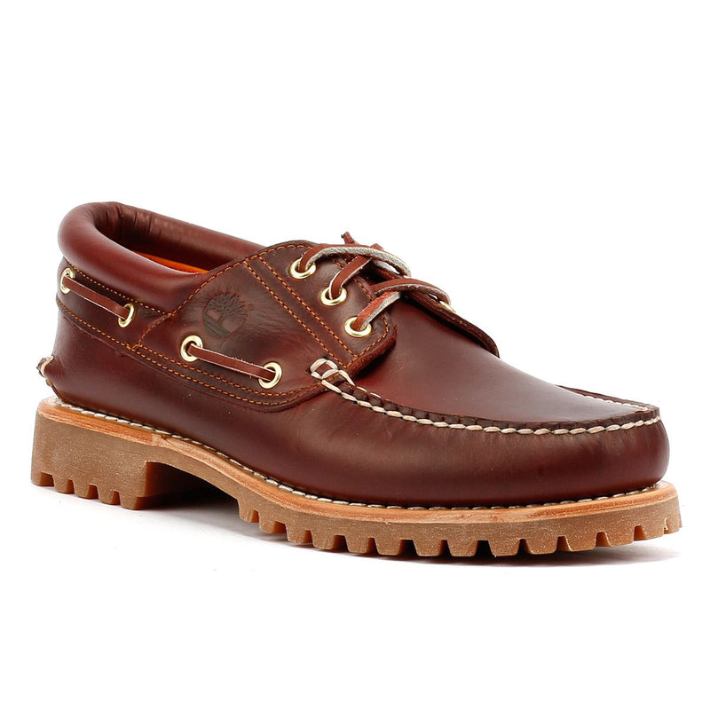 Timberland Authentic 3 Eye Classic Lug Leather Men's Burgundy Boat Shoes