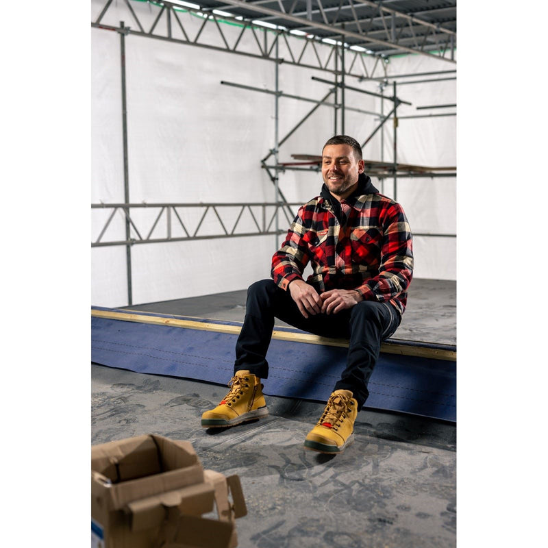 Hard Yakka Quilted Flannel Shacket Men's Red Shirt Jacket