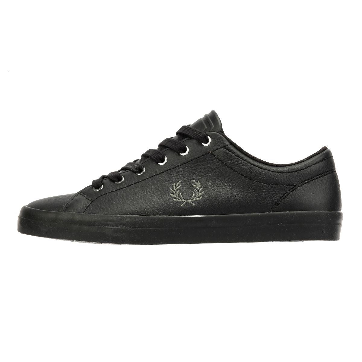 Fred Perry Baseline Leather Men's Black/Laurel Green Sneakers