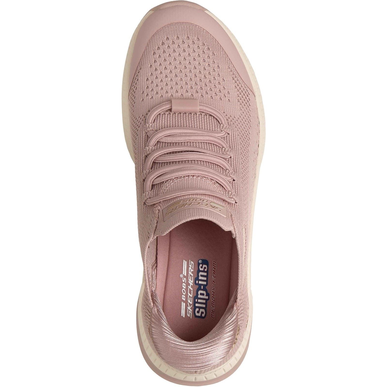 Skechers BOBS Sport Squad 4 Dire Step Polyester Women's Blush Sneakers