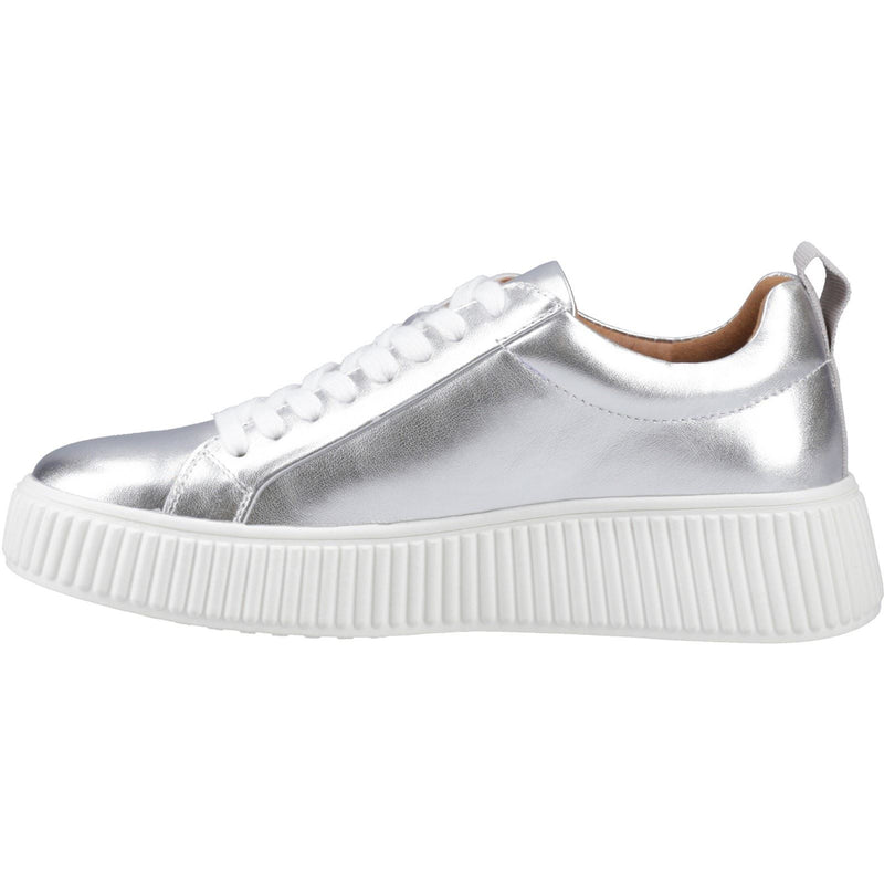 Hush Puppies Harlow Leather Women's Silver Sneakers