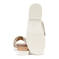 TOMS Mae Crossover Suede Women's Metallic Champagne Sandals